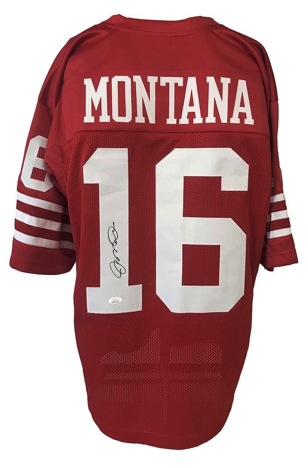 San Francisco 49ers Joe Montana Autographed Pro Style Red Jersey JSA ...