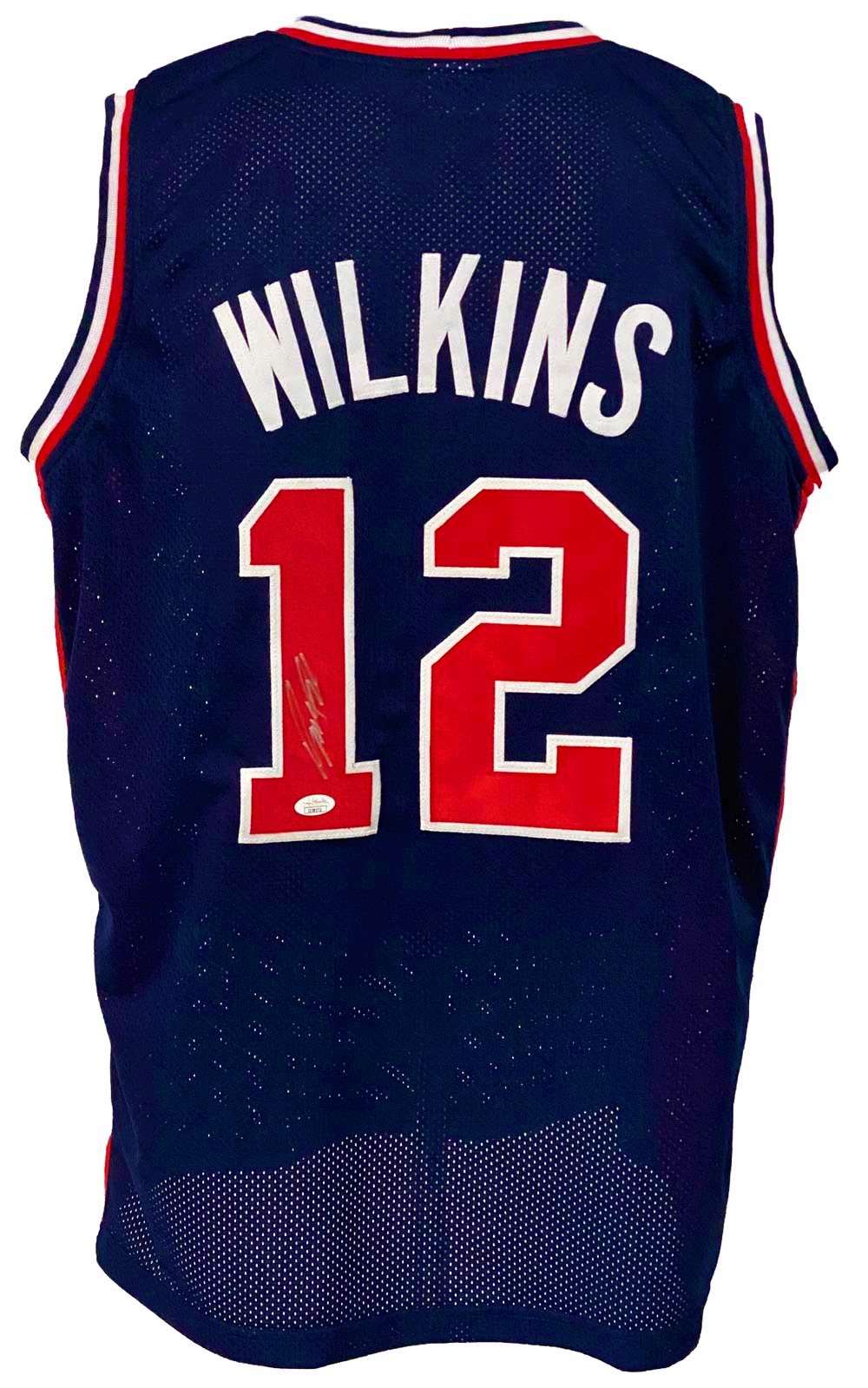 Atlanta Hawks Dominique Wilkins Autographed Pro Style Team USA Jersey ...