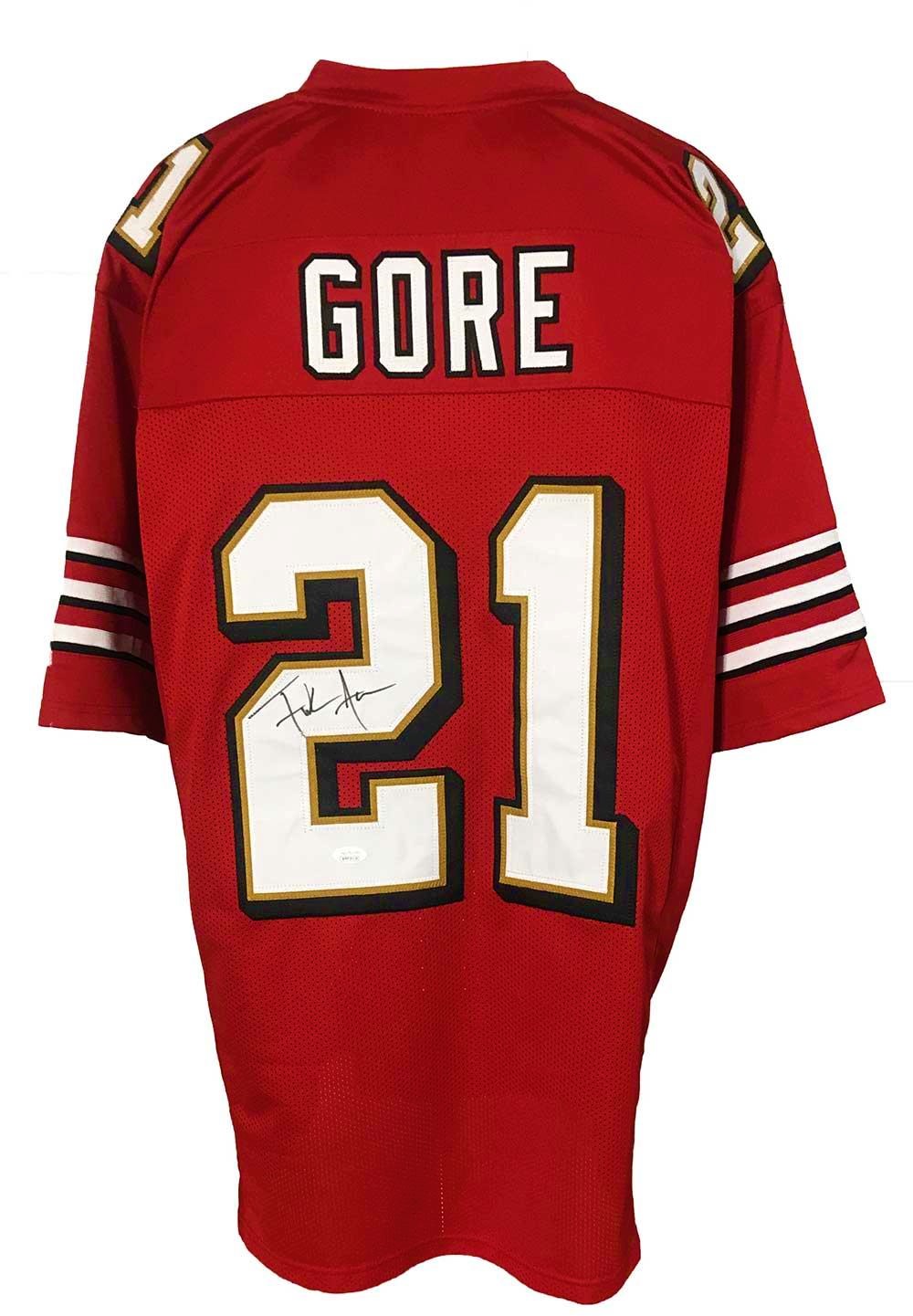 San Francisco 49ers Frank Gore Autographed Pro Style Red Jersey JSA