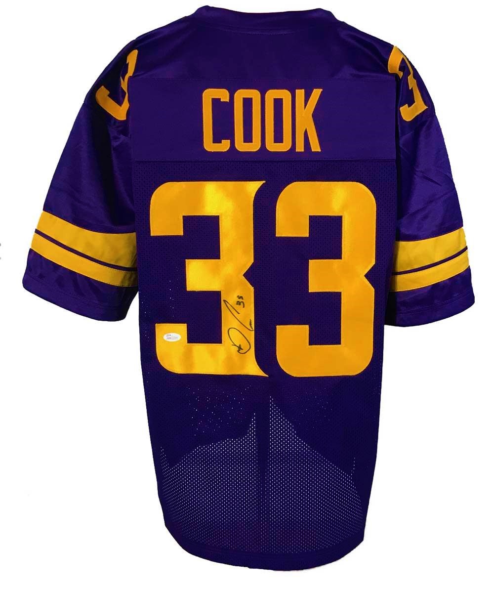Minnesota Vikings Dalvin Cook Autographed Pro Style Purple Color Rush ...
