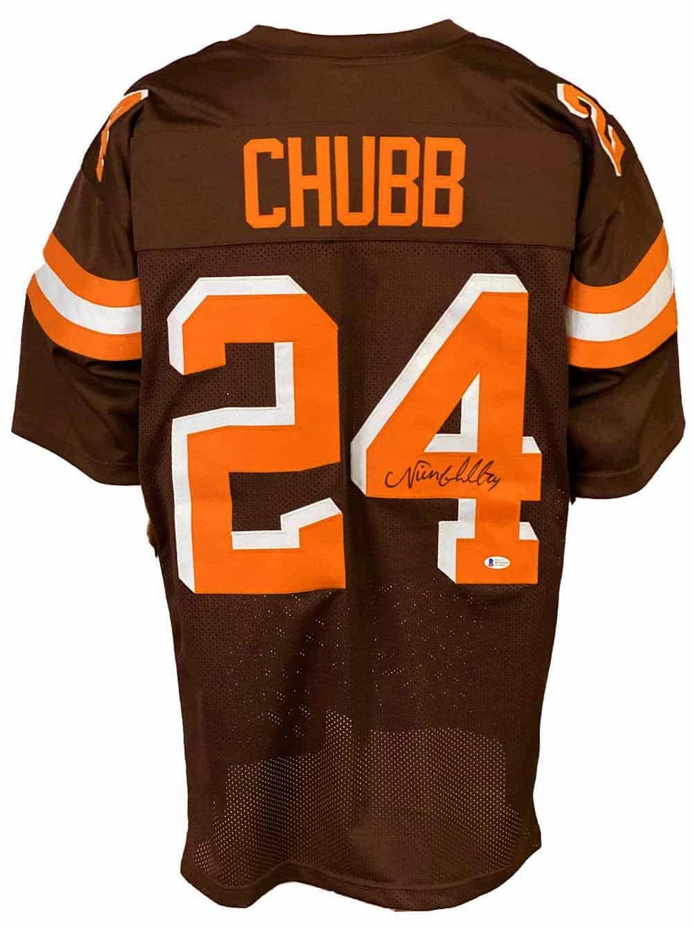 Cleveland Browns Nick Chubb Autographed Pro Style Brown Jersey BECKETT Authenticated ...