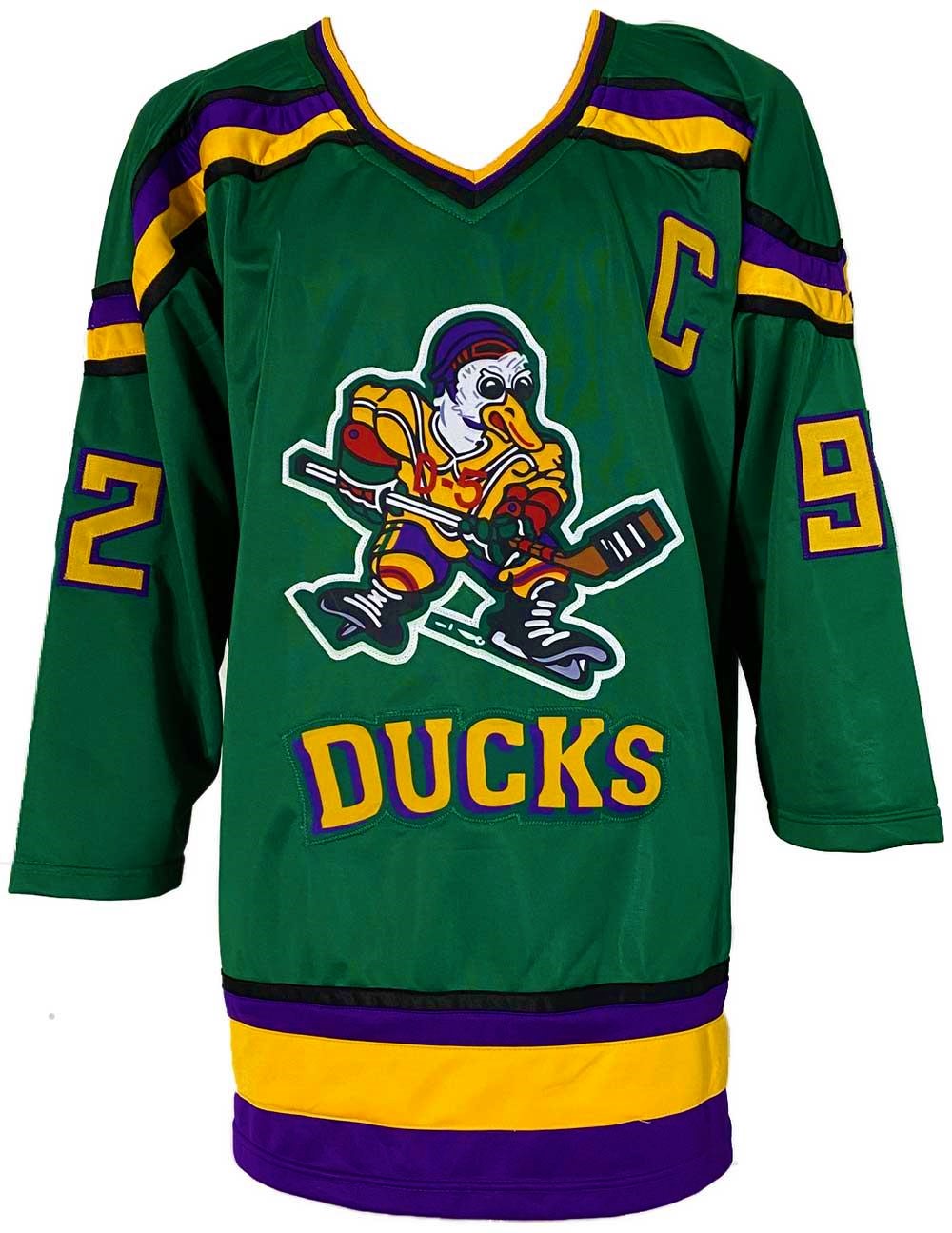 Mighty Ducks Autographed Custom Green Jersey Beckett Authenticated ...