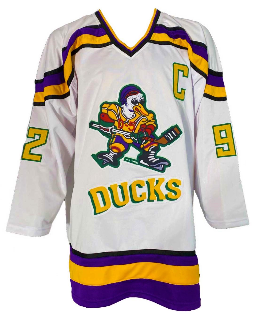 Mighty Ducks Autographed Custom White Jersey Beckett Authenticated
