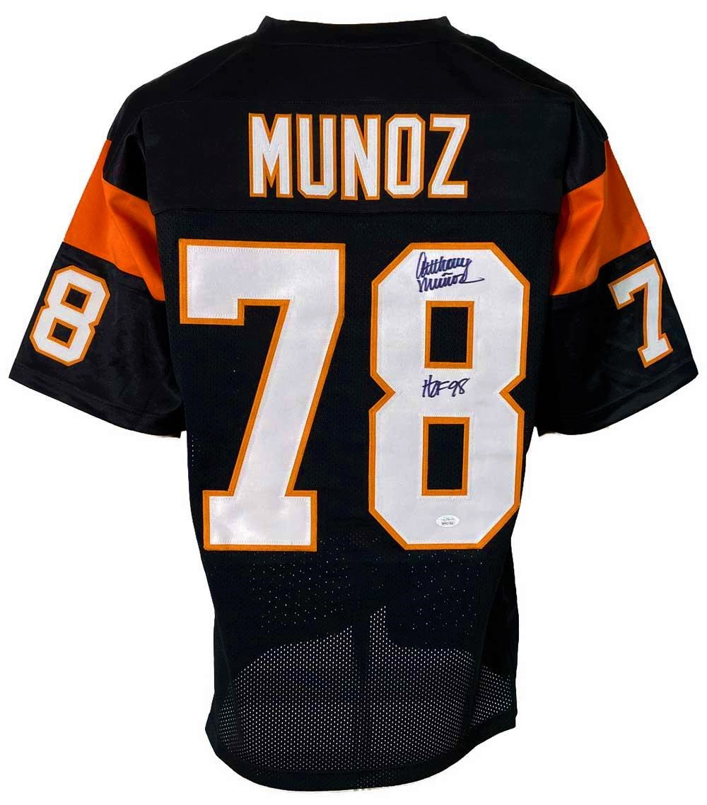 Cincinnati Bengals Anthony Munoz Autographed Pro Style Black Jersey ...