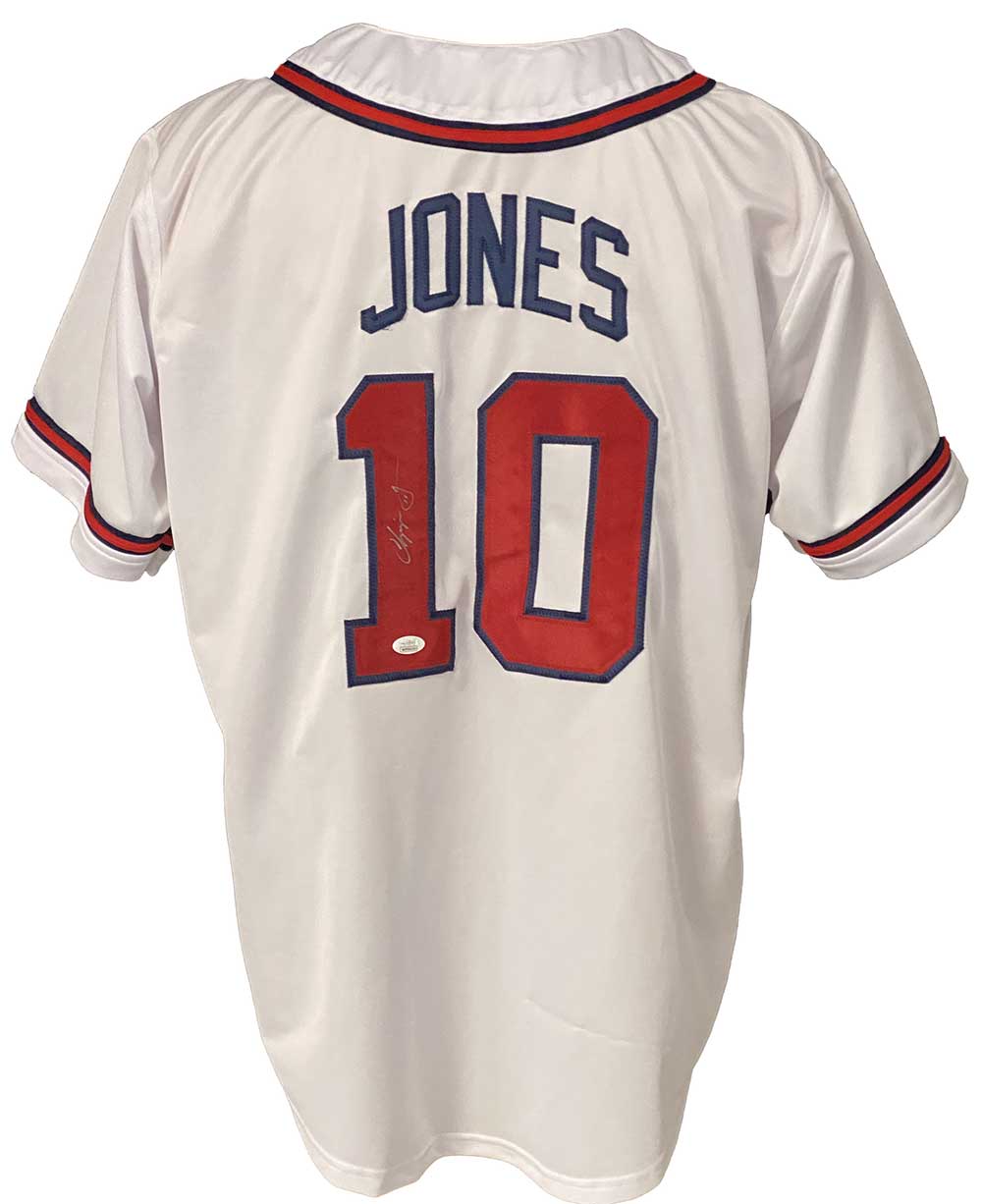 Atlanta Braves Chipper Jones Signed Pro Style White Jersey JSA  Authenticated - Tennzone Sports Memorabilia