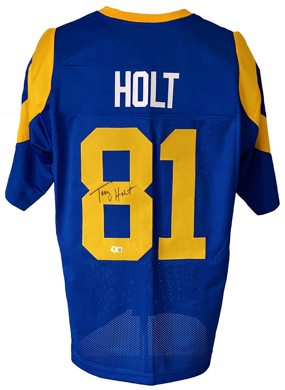 St. Louis Rams Torry Holt Signed Pro Style Throwback Blue Jersey ...