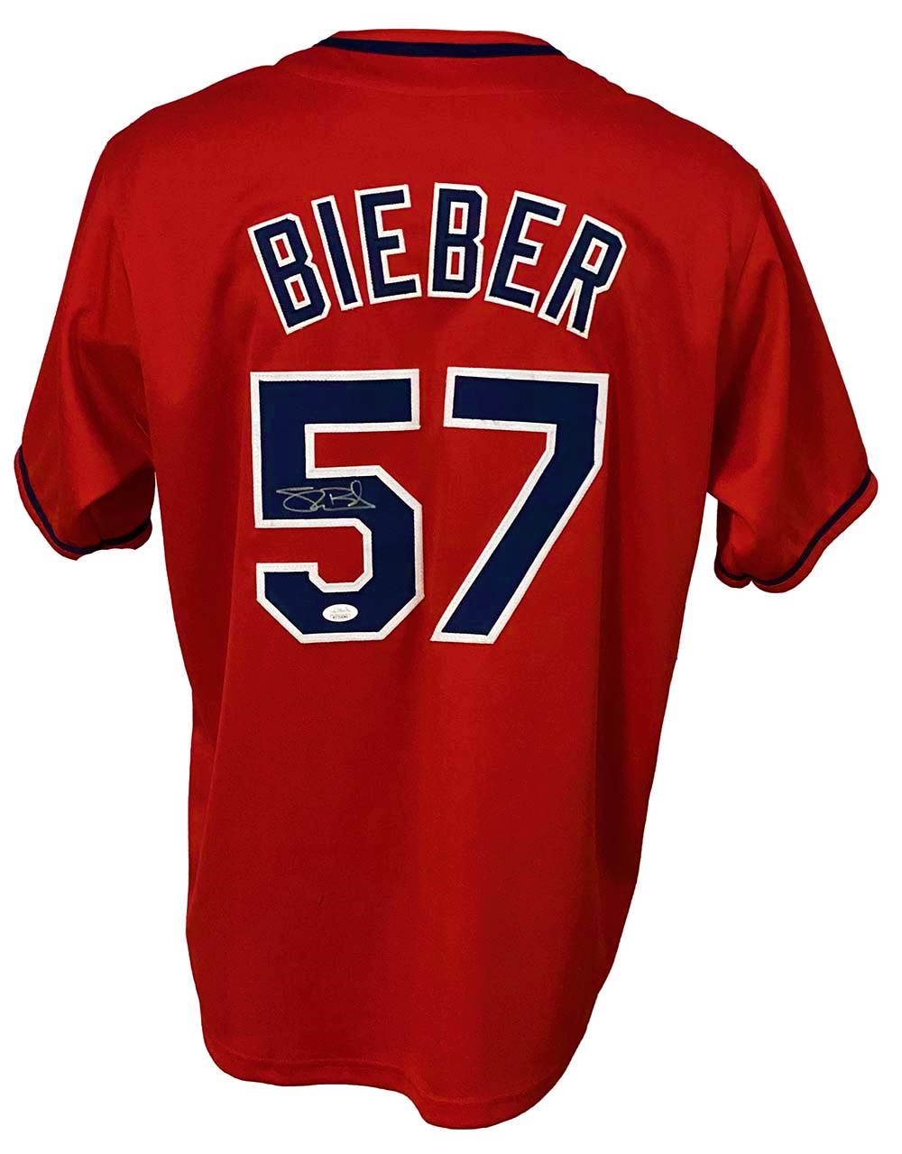 Cleveland Indians Shane Bieber Signed Custom Pro Style Red Jersey JSA ...