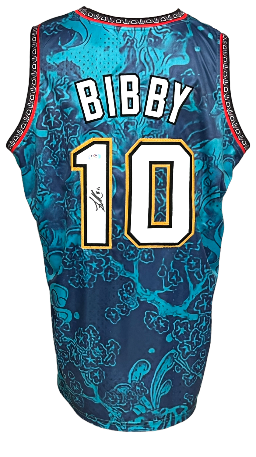 Vancouver Grizzlies Mike Bibby Autographed Pro Style Custom Teal Jersey PSA  Authenticated