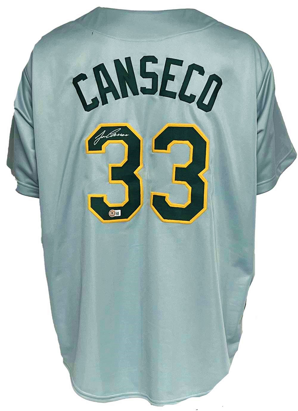 Oakland A's Jose Canseco Autographed Pro Style Grey Jersey BAS