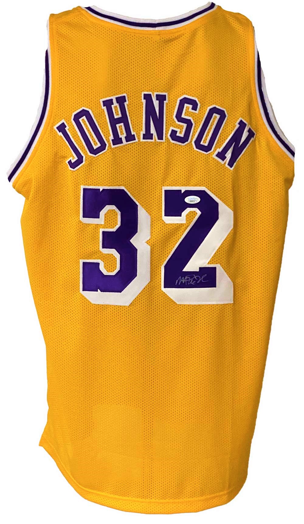 Los Angeles Lakers Magic Johnson Autographed Pro Style Custom Yellow ...