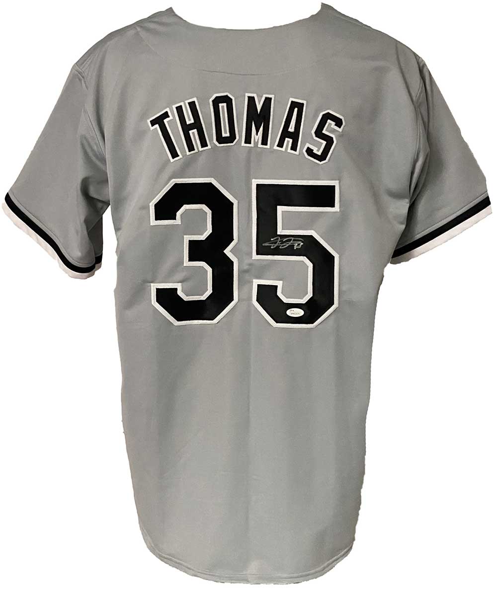 Chicago White Sox Frank Thomas Autographed Pro Style Grey Jersey JSA  Authenticated