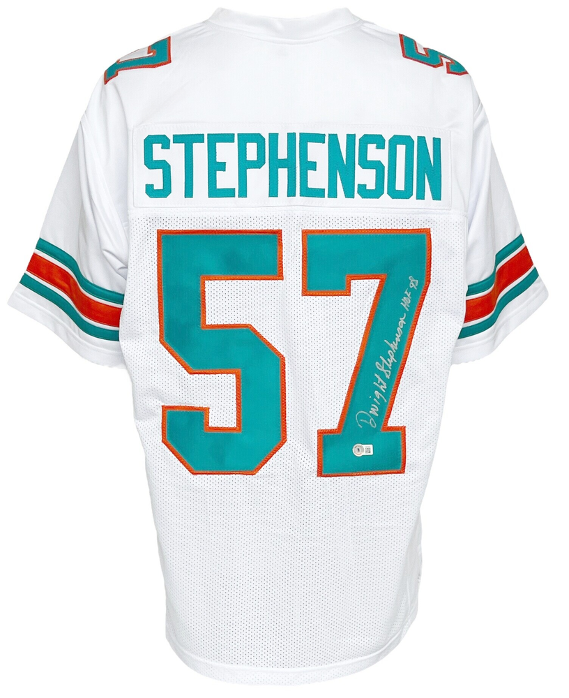 Miami Dolphins Dwight Stephenson Autographed Pro Style White Jersey “HOF  98” BAS Authenticated - Tennzone Sports Memorabilia