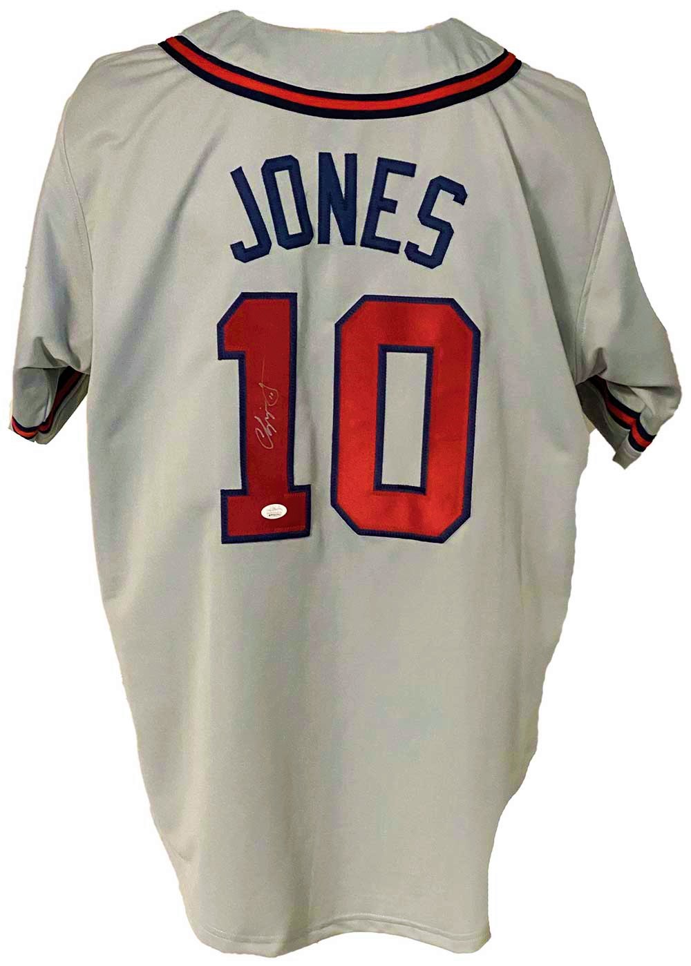 Atlanta Braves Chipper Jones Signed Pro Style Grey Jersey JSA Authenticated
