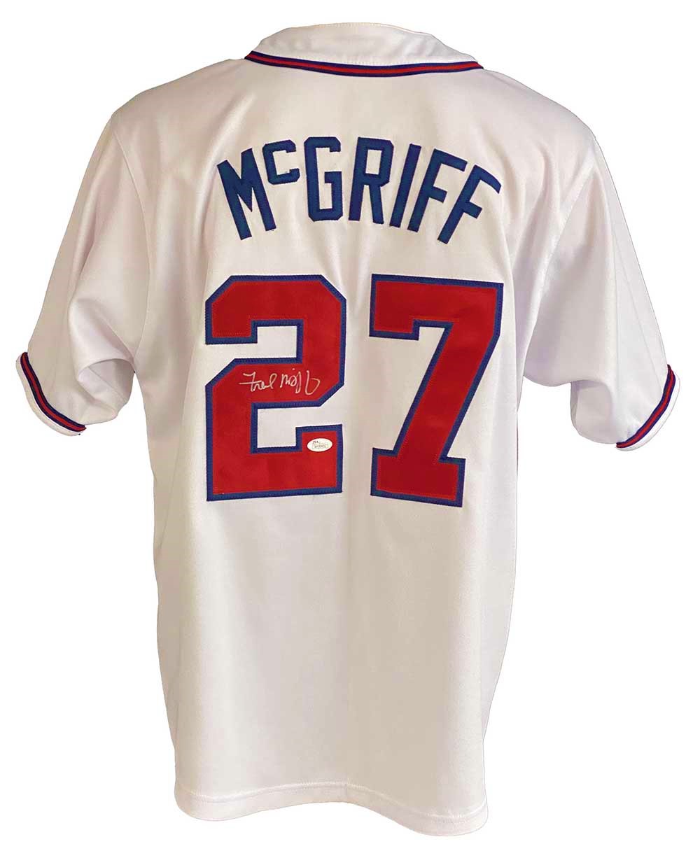 Atlanta Braves Fred McGriff Signed Pro Style White Jersey JSA Authenticated
