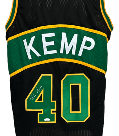 Shawn Kemp Authentic Signed Green Pro Style Framed Jersey JSA Witness