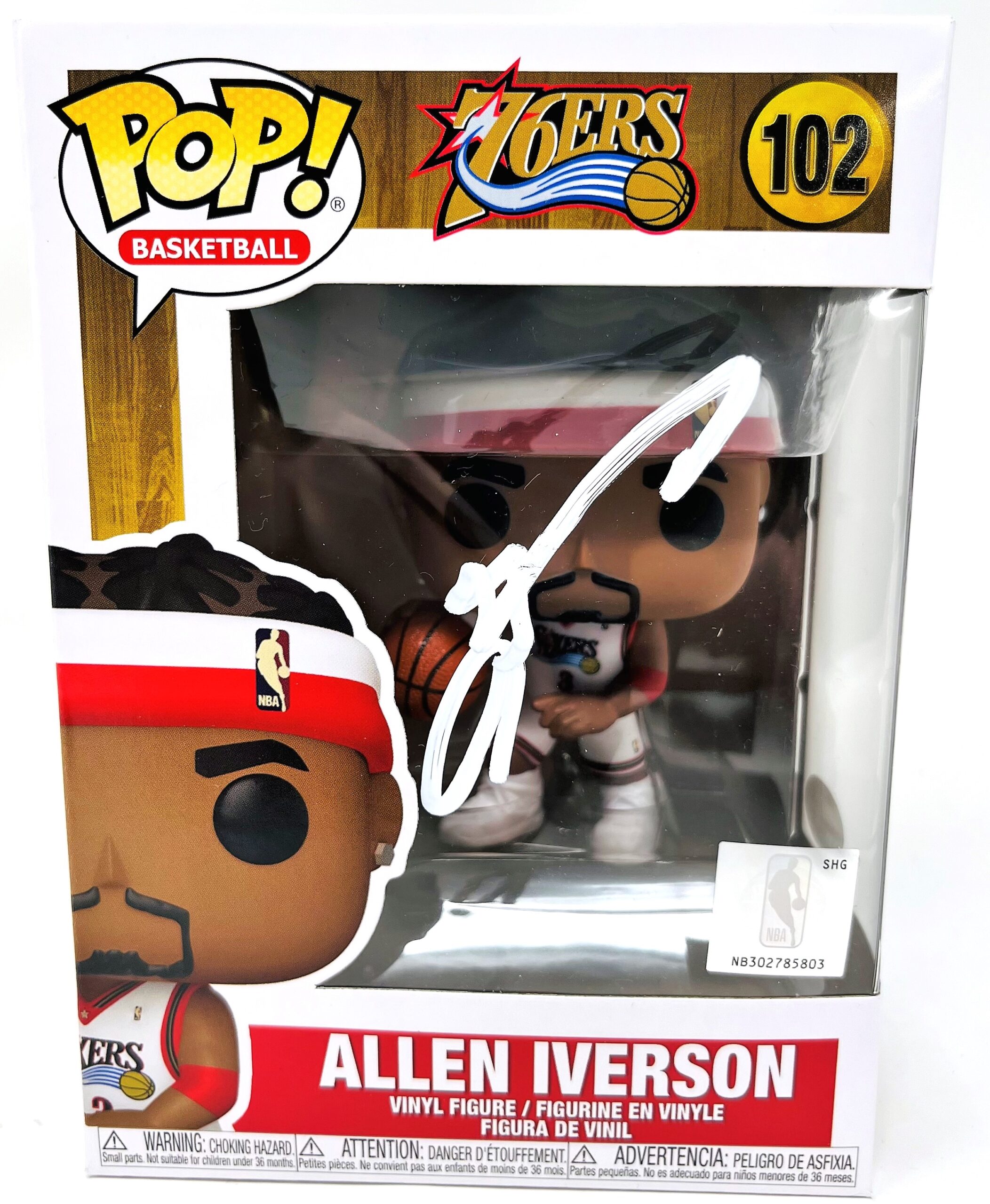 Philadelphia 76ers Allen Iverson Autographed Funko Pop JSA Authenticated