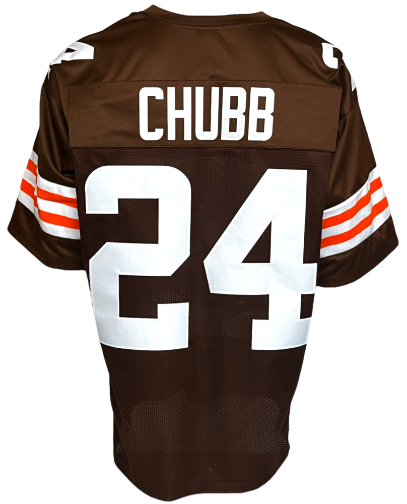 NICK CHUBB Unsigned Custom Cleveland Brown Sewn Football Jersey