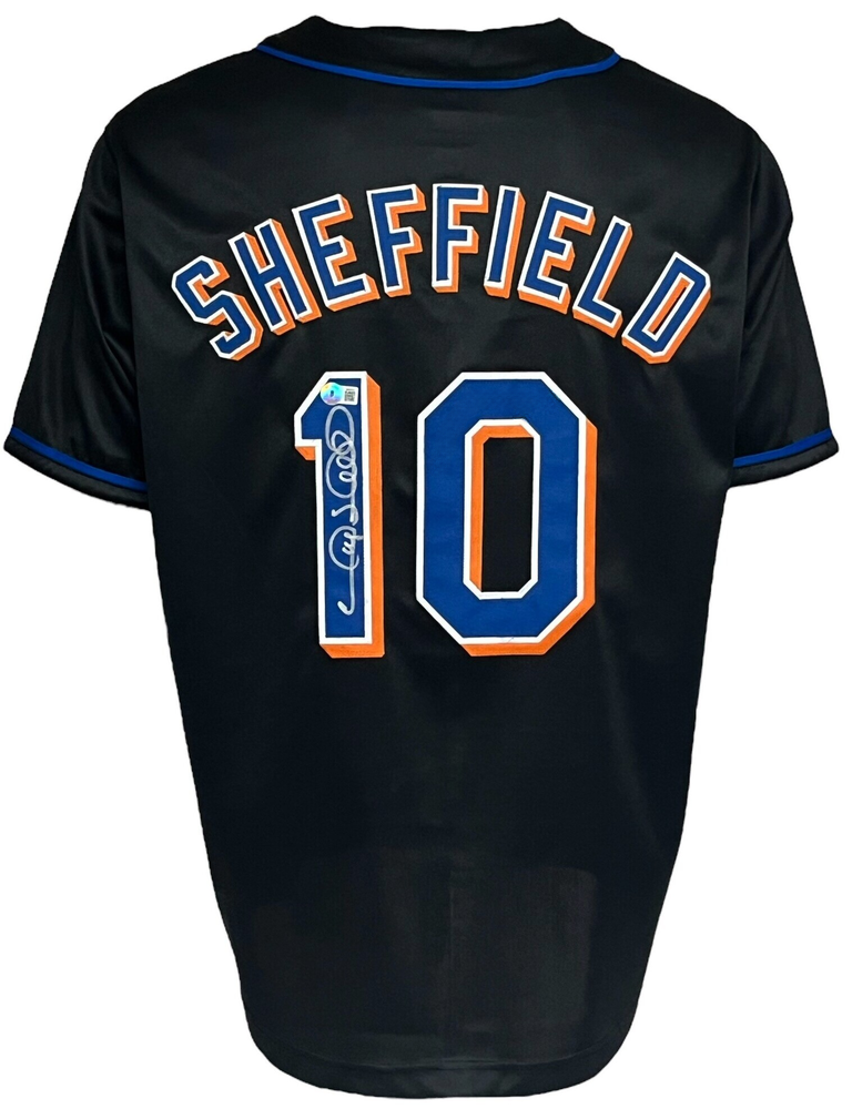New York Mets Gary Sheffield Autographed Pro Style Black Jersey BAS  Authenticated