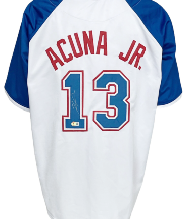 Ronald Acuna Jr. Signed Framed Braves Nike Baseball Jersey NL Roy