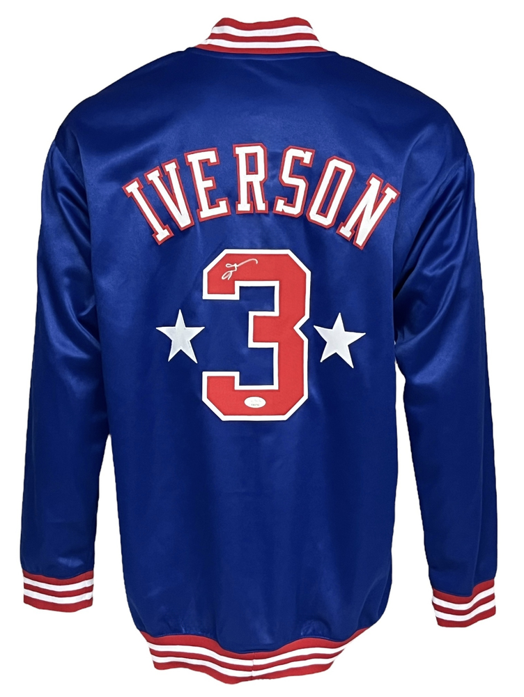 Philadelphia 76ers Allen Iverson Autographed Custom Stadium Jacket JSA ...