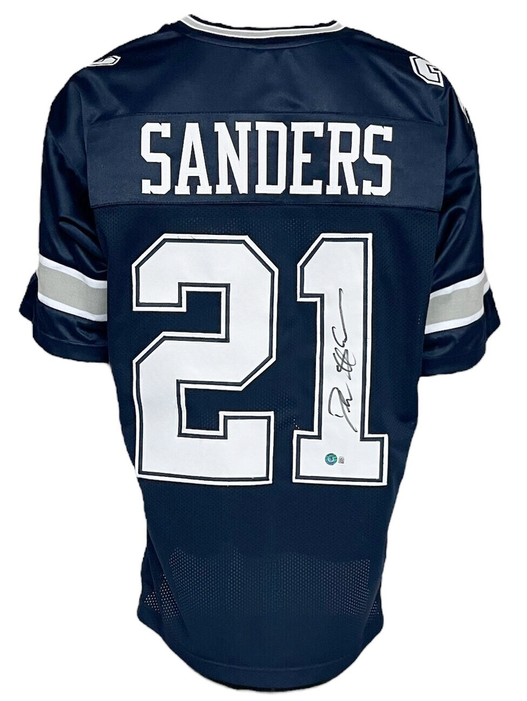 Dallas Cowboys Deion Sanders Autographed Pro Style Blue Jersey BAS ...