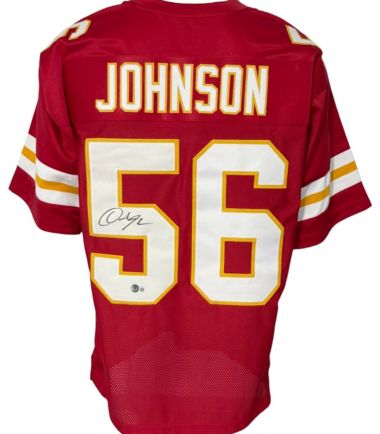 Kansas City Chiefs Derrick Johnson Signed Pro Style Red Jersey BAS Authenticated