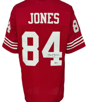 San Francisco 49ers Brent Jones Autographed Pro Style Red Jersey BAS Authenticated