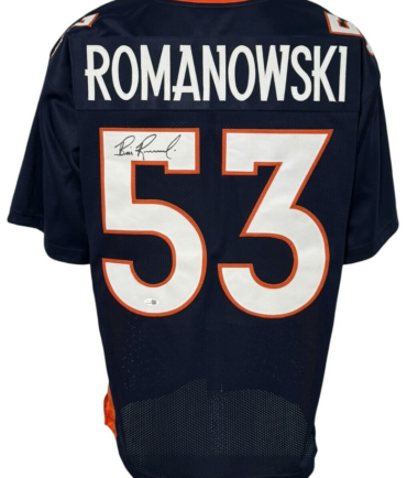 Denver Broncos Bill Romanowski Autographed Pro Style Blue Jersey JSA Authenticated