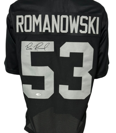 Oakland Raiders Bill Romanowski Autographed Pro Style Black Jersey JSA Authenticated
