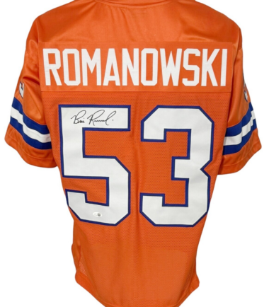 Denver Broncos Bill Romanowski Autographed Pro Style Orange Throwback Jersey JSA Authenticated
