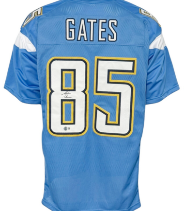 Los Angeles Chargers Antonio Gates Autographed Pro Style Powder Blue Jersey BAS Authenticated