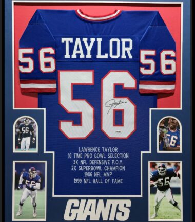 Framed Lawrence Taylor New York Giants Pro Style Custom Stat Jersey JSA Authenticated