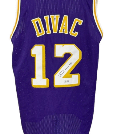Los Angeles Lakers Vlade Divac Autographed Pro Style Purple Jersey BAS Authenticated