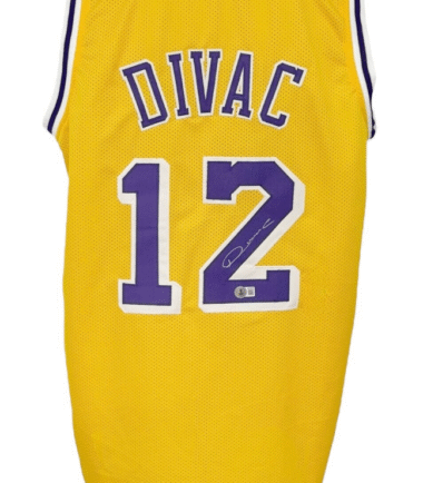 Los Angeles Lakers Vlade Divac Autographed Pro Style Yellow Jersey BAS Authenticated
