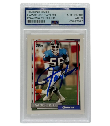 Lawrence Taylor Autographed 1992 Topps #756 PSA Authenticated