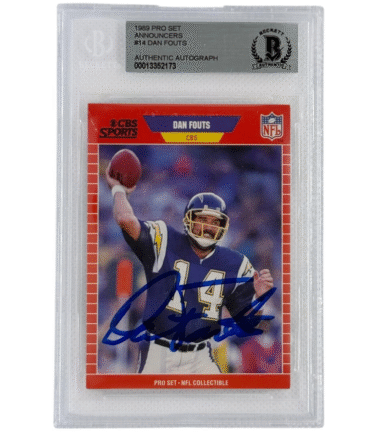 Dan Fouts Autographed 1989 NFL Pro Set Announcers #14 Beckett Authenticated
