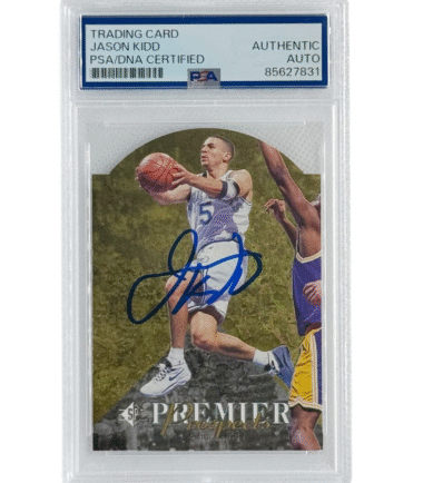 Jason Kidd Autographed 1995 Upper Deck Premier Prospects Die Cut RC #2 PSA Authenticated