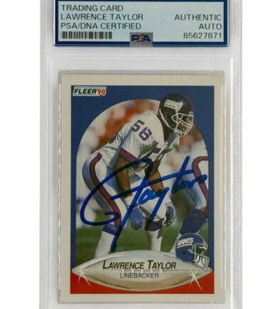 Lawrence Taylor Autographed 1990 Fleer #77 PSA Authenticated