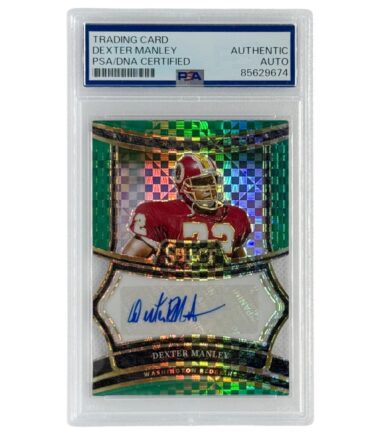 Dexter Manley Autographed 2024 Panini Select Green Prizm PSA Authenticated