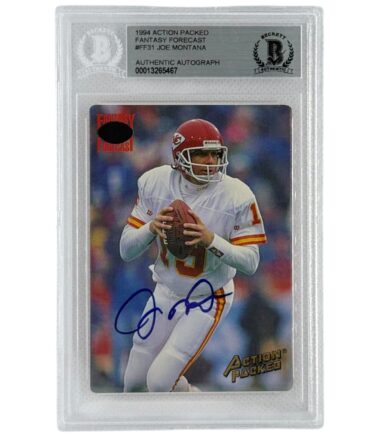 Joe Montana Autographed 1994 Action Packed #FF31 Beckett Authenticated