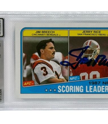 Jerry Rice Autographed 1988 Topps Scoring Leaders #218 Beckett Authenticated