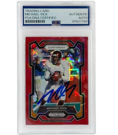 Michael Vick Autographed 2024 Panini Red Prizm PSA Authenticated