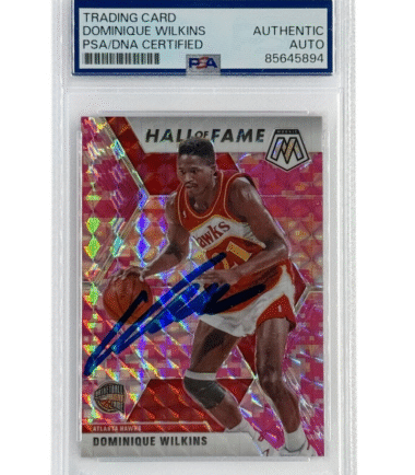 Dominique Wilkins Autographed 2019 Panini Hall of Fame Pink Mosaic PSA Authenticated