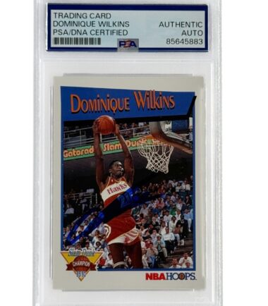 Dominique Wilkins Autographed 1991 NBA Hoops Slam Dunk Champion PSA Authenticated