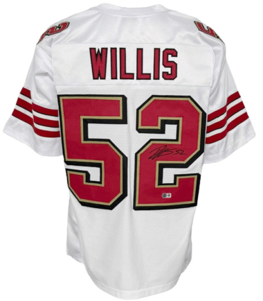 San Francisco 49ers Patrick Willis Autographed Pro Style White Jersey BAS Authenticated