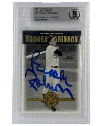 Brooks Robinson Autographed 2001 Upper Deck Hall OF Famers #26 Beckett Authenticated
