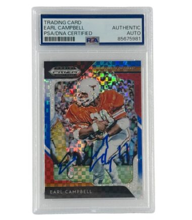 Earl Campbell Autographed 2023 Panini Red White & Blue Prizm PSA Authenticated