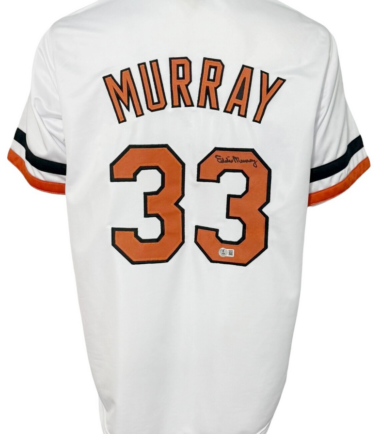 Baltimore Orioles Eddie Murray Autographed Pro Style White Jersey BAS Authenticated