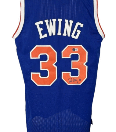 New York Knicks Patrick Ewing Autographed Pro Style Jersey BAS Authenticated