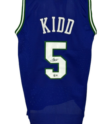 Dallas Mavericks Jason Kidd Autographed Pro Style Blue Jersey BAS Authenticated